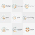 Thin line neat design logo collection Royalty Free Stock Photo