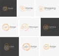 Thin line neat design logo collection Royalty Free Stock Photo