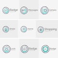 Thin line neat design logo collection Royalty Free Stock Photo