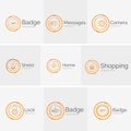 Thin line neat design logo collection Royalty Free Stock Photo