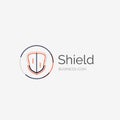 Thin line neat design logo, shield icon Royalty Free Stock Photo