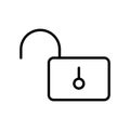 Thin line opened lock icon