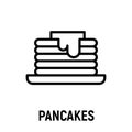 Thin line pancakes icon