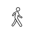 Line pedestrian sign on white background