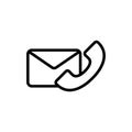 Thin line phone envelope icon