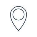 Thin line pin drop icon
