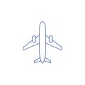 Thin line plane icon isolated on white background. Royalty Free Stock Photo