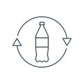 Thin line recycle plastic bottle icon