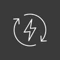 Line renewable energy icon on dark background Royalty Free Stock Photo