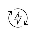Thin line renewable energy icon Royalty Free Stock Photo