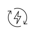 Thin line renewable energy icon Royalty Free Stock Photo
