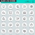 Thin line restaurant and food icons set