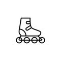 Line rollerskate icon on white background