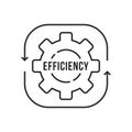 thin line rotating gearwheel like efficiency icon