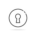 Thin line round keyhole door icon Royalty Free Stock Photo