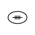 Thin line rugby ball icon