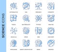 Thin Line Science Related Vector Icons Set