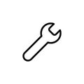 Thin line settings wrench icon