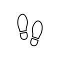 Line shoeprint icon on white background