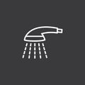 Line shower icon on dark background