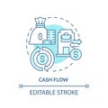 Thin line simple blue cash flow icon concept Royalty Free Stock Photo
