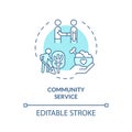 Thin line simple blue community service icon concept Royalty Free Stock Photo
