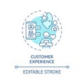Thin line simple blue customer experience icon concept Royalty Free Stock Photo