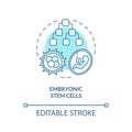 Thin line simple blue embryonic stem cells icon concept Royalty Free Stock Photo