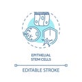 Thin line simple blue epithelial stem cells icon concept Royalty Free Stock Photo