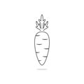 Thin line simple carrot icon