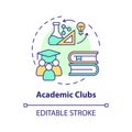 Thin line simple colorful academic clubs icon concept