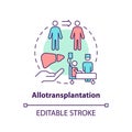 Thin line simple colorful allotransplantation icon concept