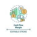 Thin line simple colorful cash flow margin icon concept