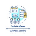 Thin line simple colorful cash outflows icon concept Royalty Free Stock Photo