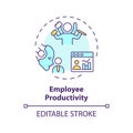 Thin line simple colorful employee productivity icon concept
