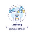 Thin line simple colorful leadership icon concept