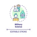 Thin line simple colorful military science icon concept