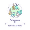 Thin line simple colorful performance art icon concept