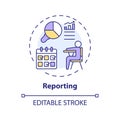 Thin line simple colorful reporting icon concept