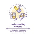Thin line simple colorful understanding context icon concept