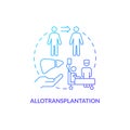 Thin line simple gradient allotransplantation icon concept