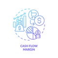 Thin line simple gradient cash flow margin icon concept