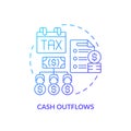 Thin line simple gradient cash outflows icon concept Royalty Free Stock Photo