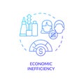 Thin line simple gradient economic inefficiency icon concept Royalty Free Stock Photo