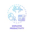 Thin line simple gradient employee productivity icon concept