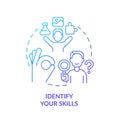 Thin line simple gradient identify your skills icon concept