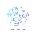 Thin line simple gradient quiet quitting icon concept