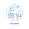 Thin line simple gradient reporting icon concept