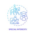 Thin line simple gradient special interests icon concept