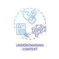 Thin line simple gradient understanding context icon concept